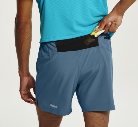 Hoka One One Glide 5" Short - Pantaloni Scurti Barbati Turcoaz | RO-B1wYHz5